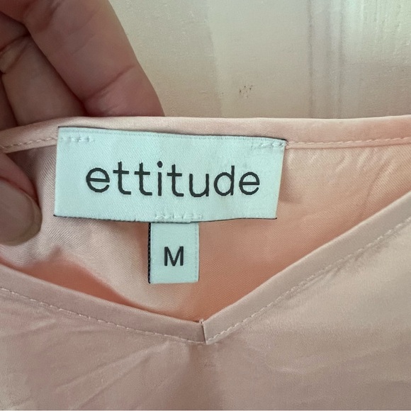 Ettitude Sateen Cami Cloud Pink Clean Bamboo Sleep Shirt Loungewear Size Medium - Picture 6 of 14